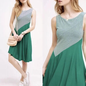 Anthropologie Maeve Cameron Green Asymmetrical Dress Green Size XS
